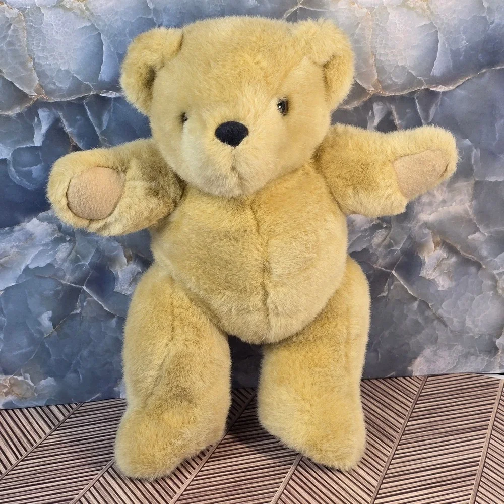 Vintage Ralph Lauren Golden Yellow Jointed Teddy Bear Soft‎ Stuffed Animal 14 In